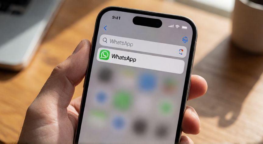 como encontrar whatsapp oculto en iphone, Buscando WhatsApp con Spotlight en iPhone para localizar la app oculta