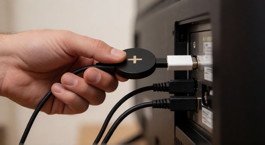 como encontrar youtube en la tv, Conectando un Chromecast al puerto HDMI de un televisor