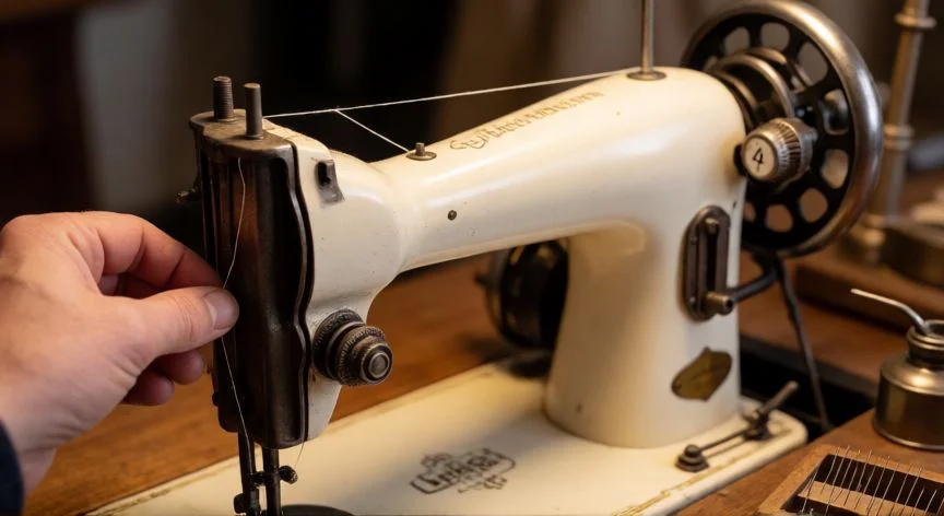 Cómo enhebrar una máquina de coser Wertheim antigua paso a paso