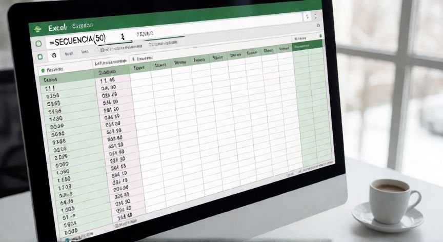 como enumerar en excel automáticamente, Función SECUENCIA de Excel generando lista numérica automática