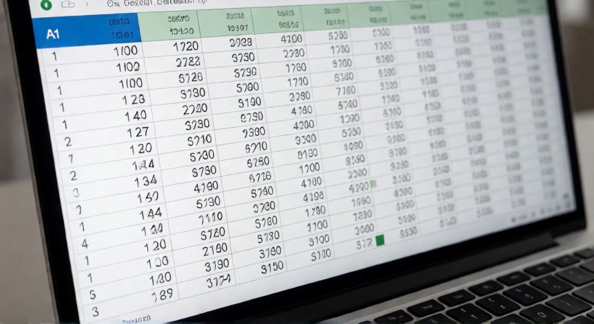 Hojas de cálculo de Excel mostrando una columna con números del 1 al 100 generada por relleno automático