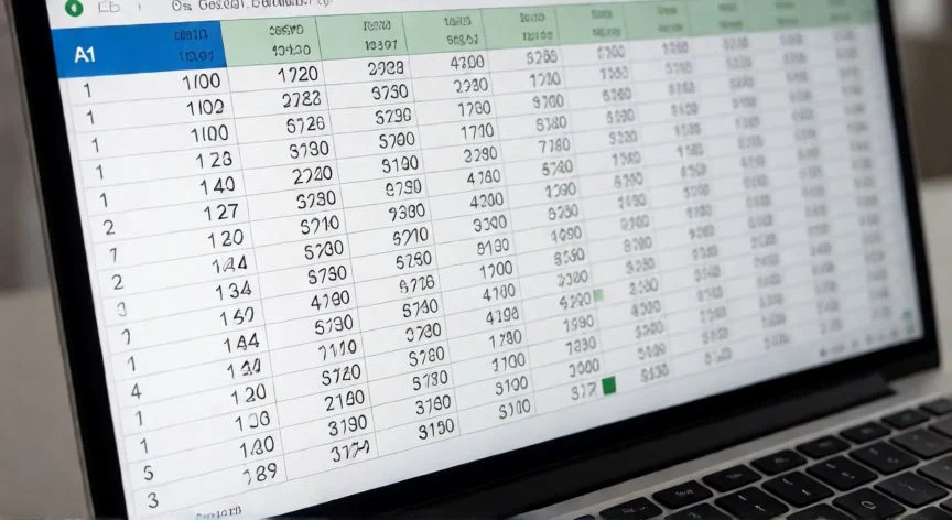 Hojas de cálculo de Excel mostrando una columna con números del 1 al 100 generada por relleno automático