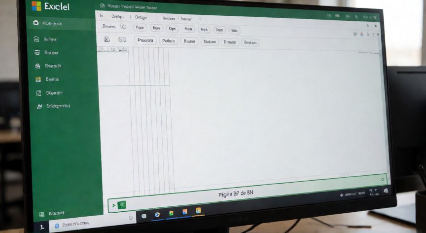 Vista de Excel en modo diseño de encabezado y pie de página con el código de numeración insertado