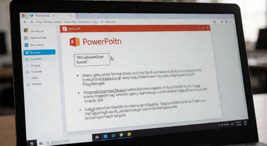 como escribir en un powerpoint ya hecho, Pantalla de PowerPoint mostrando la edición de texto en una diapositiva existente