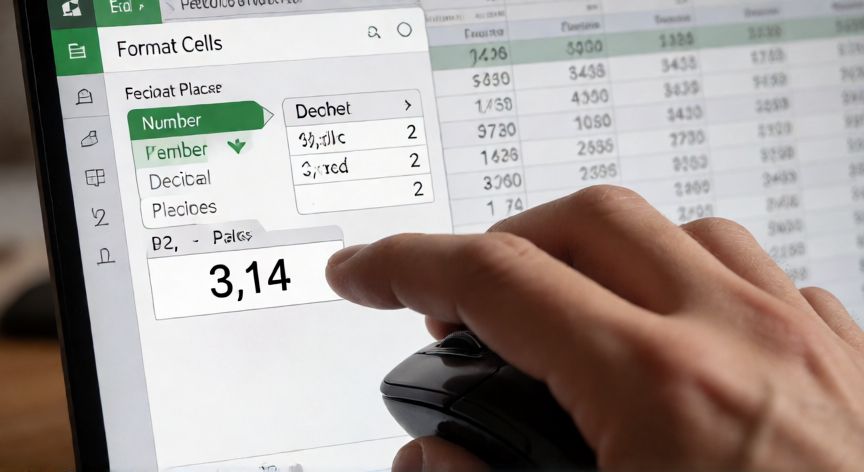 como fijar en excel un numero, Diálogo de formato de celda en Excel fijando dos decimales en un número