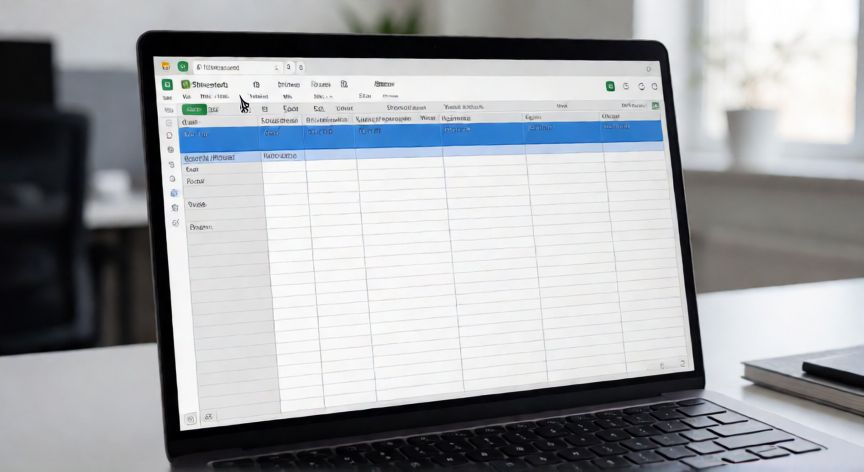 como fijar en excel una fila, Pantalla de Excel mostrando la función de congelar primer renglón activa con línea de separación visible