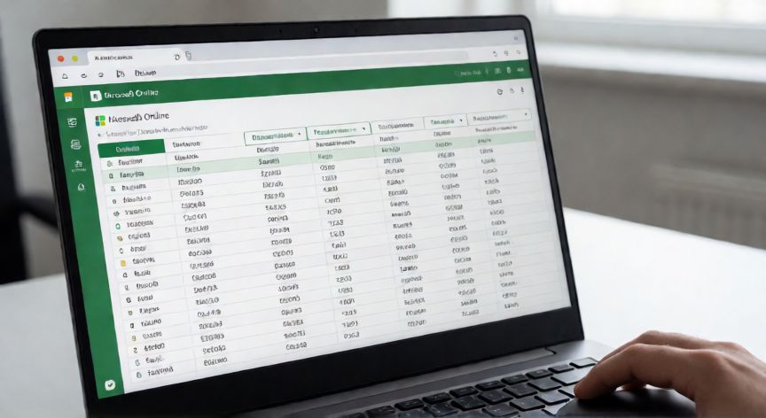 como filtrar en excel online, Pantalla de Excel Online con filtros activos en una tabla de datos