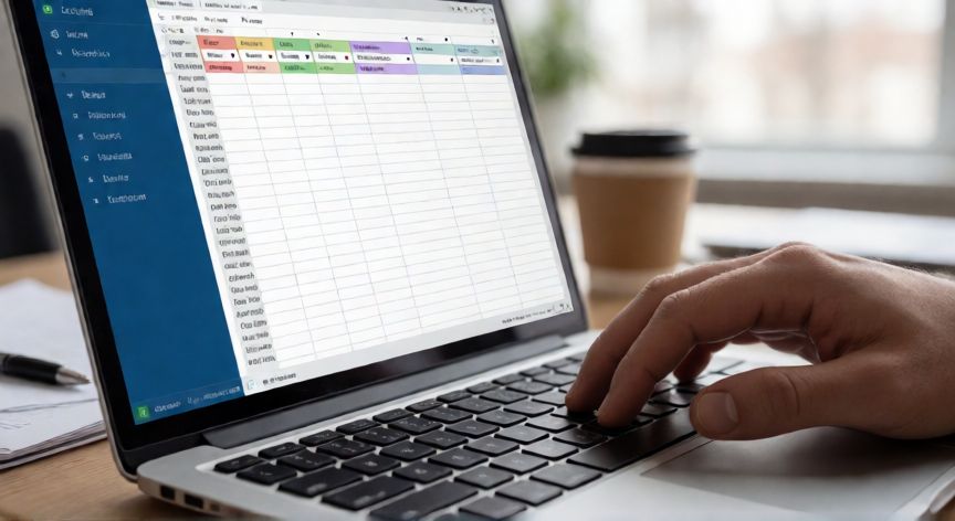 como filtrar excel, Mano activando el filtro automático en una hoja de cálculo de Excel