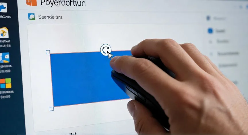 como girar la hoja en powerpoint, Mano rotando una forma en PowerPoint usando el asa de rotación circular