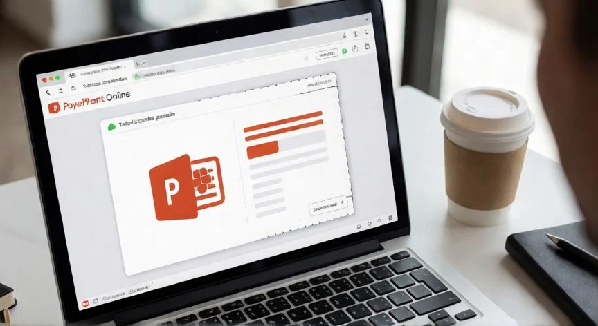 Interfaz de PowerPoint Online mostrando el indicador de autoguardado activo en la parte superior