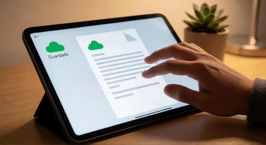 como guardar en word online, Indicador de autoguardado activo en Word Online mostrando el estado Guardado