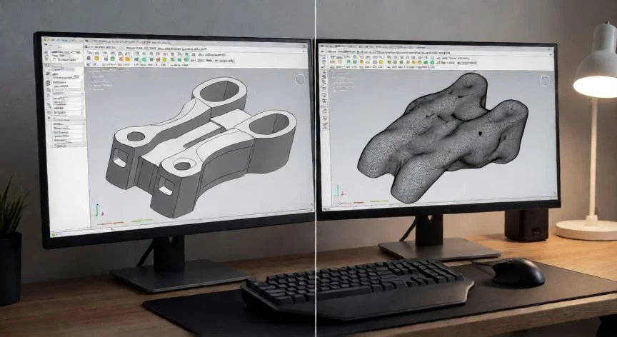 como hacer 3d en autocad, Comparación entre sólidos y mallas en modelado 3D de CAD