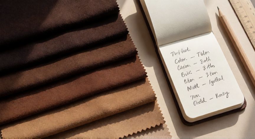 como hacer 3l color cafe, Muestras de tonos marrones en papel y libreta de notas de diseño