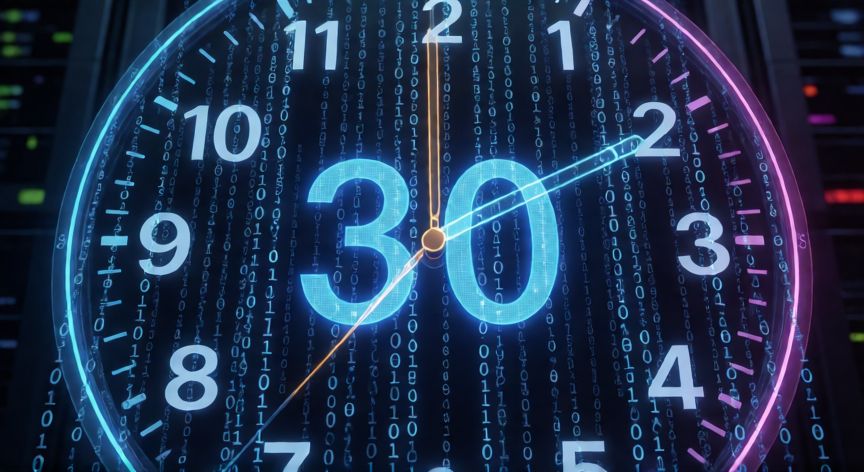 cómo hacer 4 de noviembre cada media hora, Representación gráfica de la automatización temporal con código binario y reloj digital