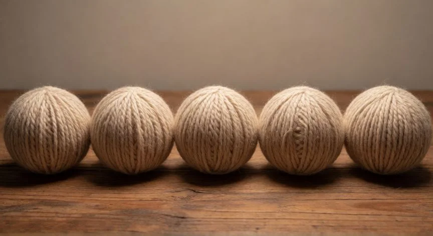 como hacer 5 cocos con hilo, Vista cenital de los cinco cocos de hilo rojo formados sobre los dedos