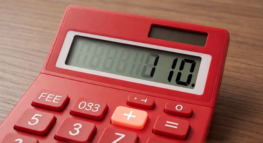 Calculadora mostrando el resultado de sumar 5 más 5