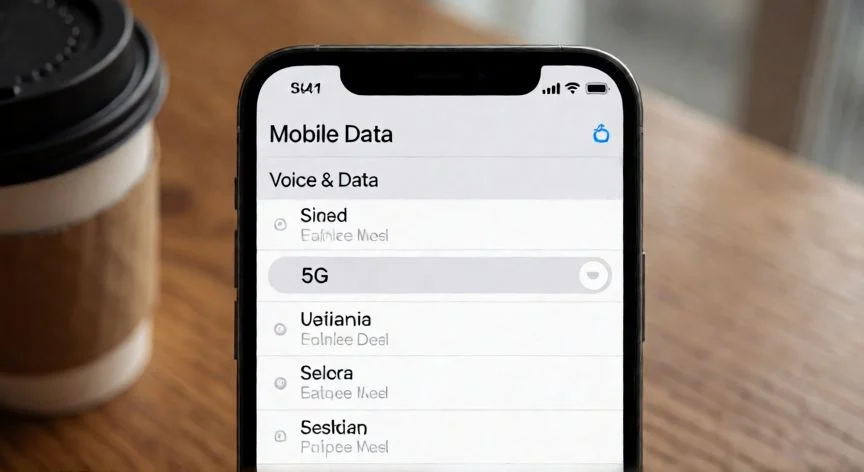 como hacer 5g mi telefono, Menú de ajustes de datos móviles en iPhone con 5G activado