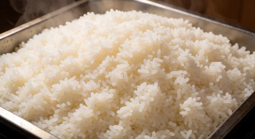 como hacer 8 kilos de arroz, Arroz cocido suelto y esponjoso en bandeja grande