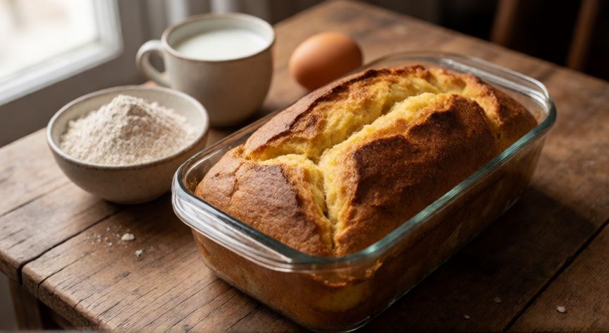 como hacer budín de pan en olla essen sin savarin, Ingredientes y molde de budín de pan listo para hornear en olla