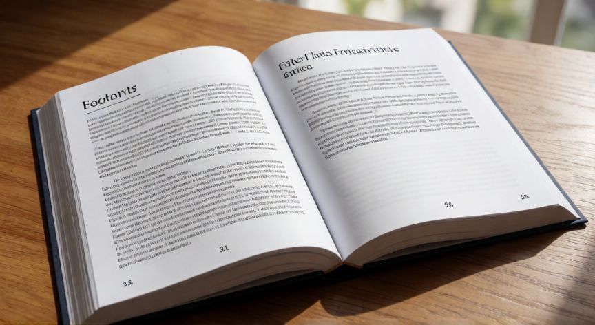 como hacer cada pie de pagina diferente en word, Libro abierto con pies de página distintos en páginas pares e impares sobre escritorio