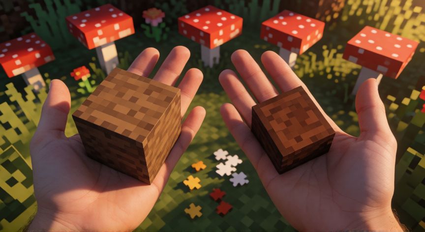 como hacer cada tinte en minecraft, Jugador sosteniendo lana marrón y tinte marrón en Minecraft