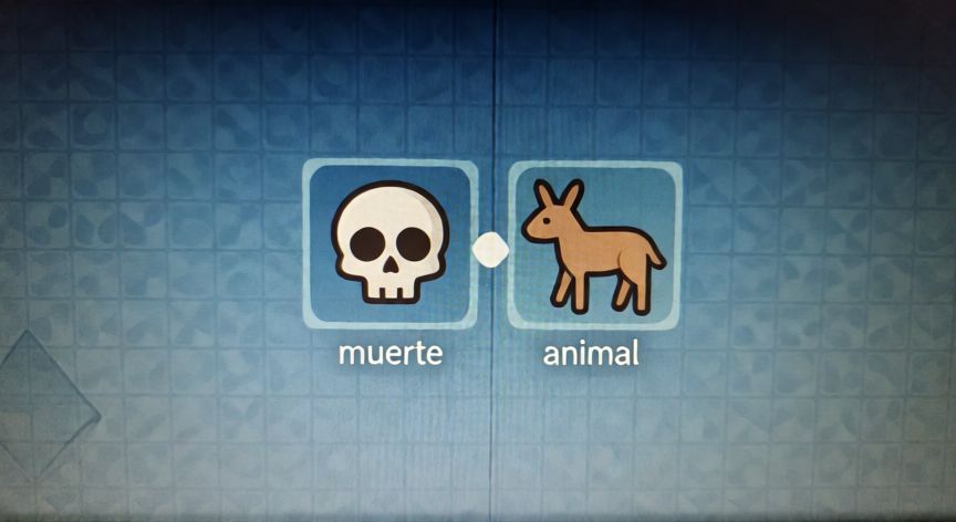 como hacer cadaver en little alchemy, Interfaz de Little Alchemy mostrando la combinación de muerte y animal
