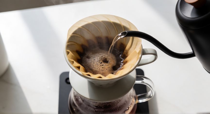 como hacer cafe arabe, Preparación de café arábica con método de goteo y jarra de vidrio
