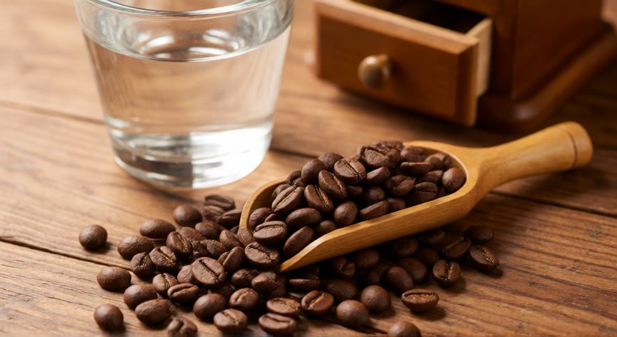 como hacer cafe geisha, Granos de café Geisha recién tostados y molino de mano