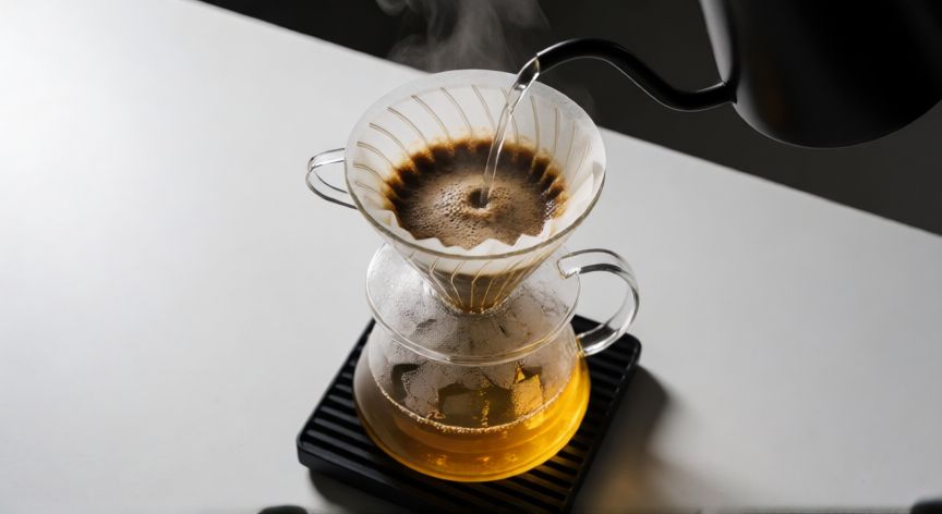 como hacer cafe geisha, Preparación de café Geisha en método V60 con jarra de cristal
