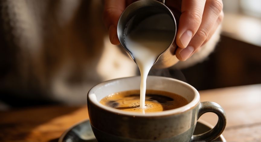 como hacer cafe lagrima, Preparación de leche caliente para café Lágrima