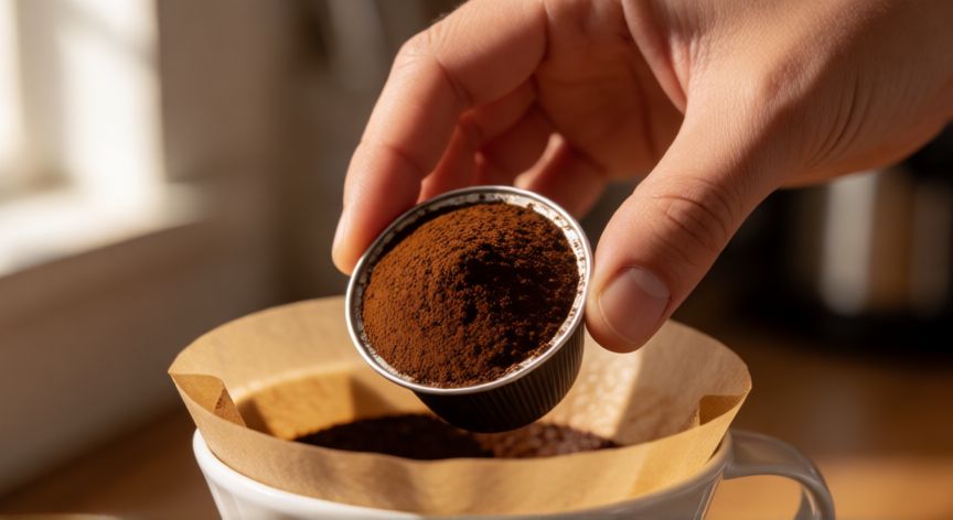 como hacer cafe nespresso sin maquina, Abriendo cápsula Nespresso para preparar café manual sin máquina
