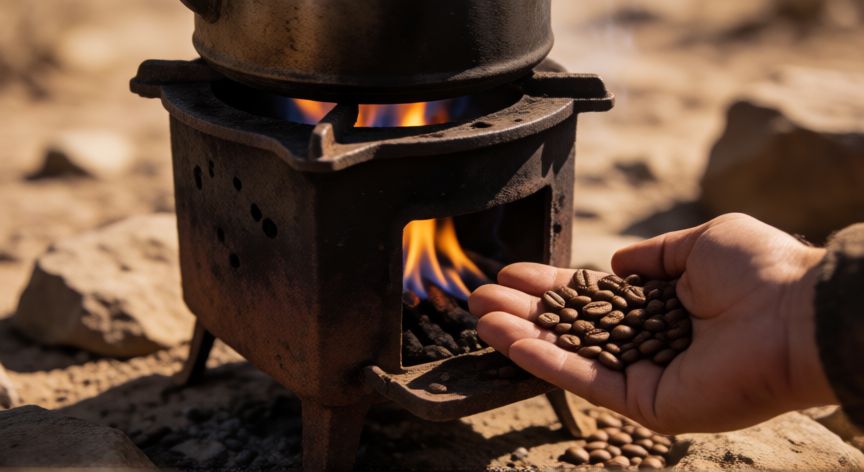 como hacer cafe rdr2, Fogón portátil con café en Red Dead Redemption 2