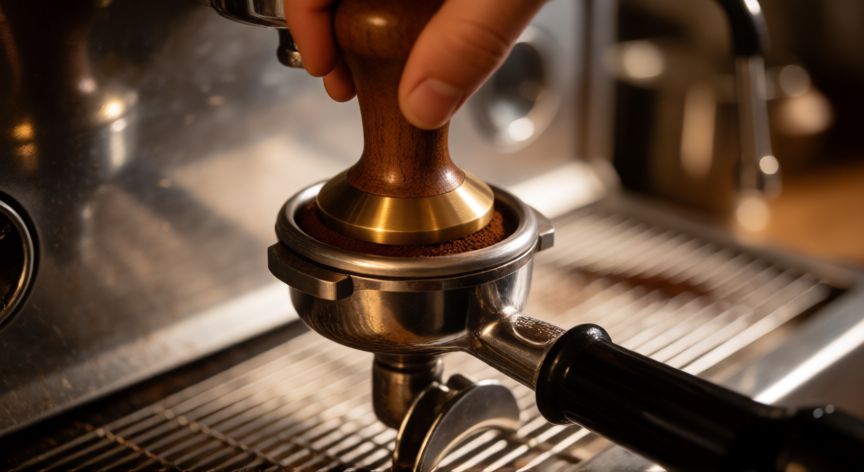como hacer cafe ristretto, Molienda y compactación de café para preparar un ristretto perfecto