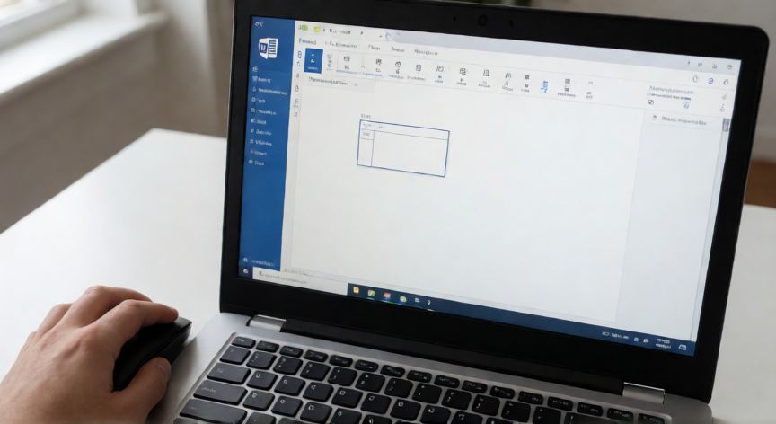 como hacer cuadros en word y escribir dentro, Pantalla de Word mostrando la inserción de una tabla de una celda como cuadro para escribir texto