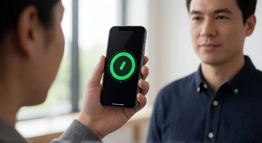 como hacer de nuevo el face id, Persona escaneando su rostro con la cámara frontal del iPhone para configurar Face ID