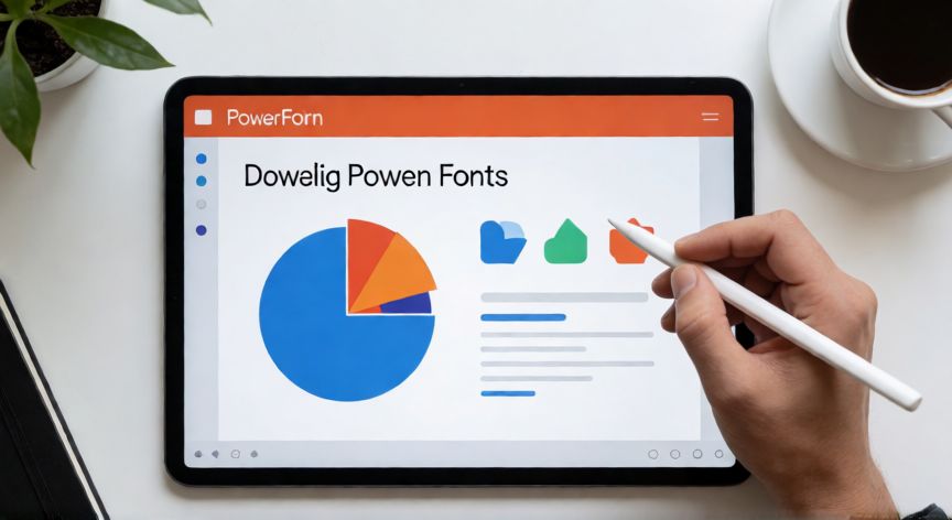 como hacer diapositivas bonitas en powerpoint, Vista cenital de manos editando una presentación PowerPoint con gráficos en una tablet