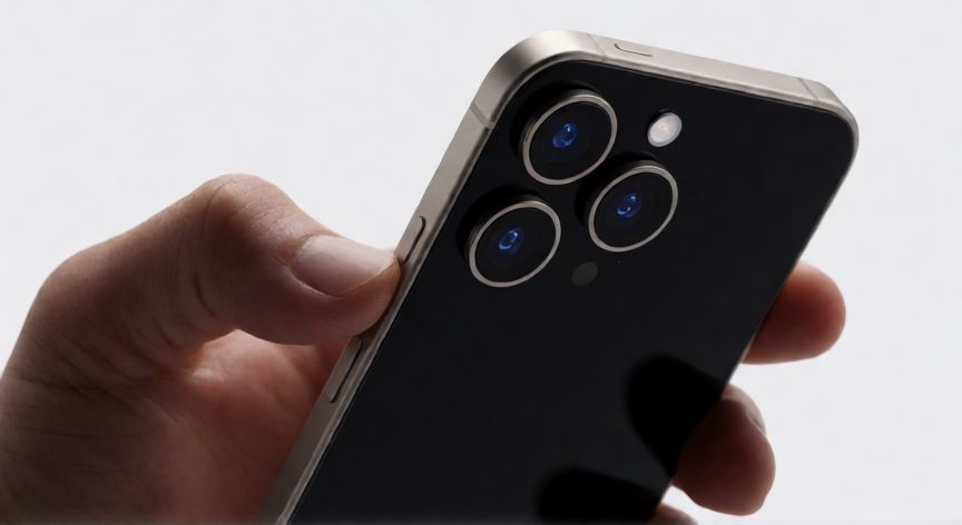 cómo hacer el nuevo iphone 18, Maqueta realista de un smartphone con marco de titanio y módulo de cámaras avanzado