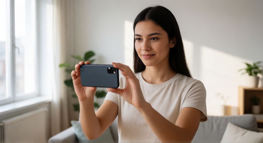 Jóvenes grabando el nuevo trend de Instagram en una habitación iluminada con luz natural