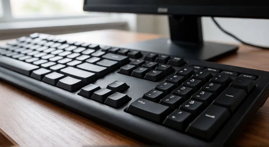 Teclado de ordenador mostrando las teclas para escribir la letra É