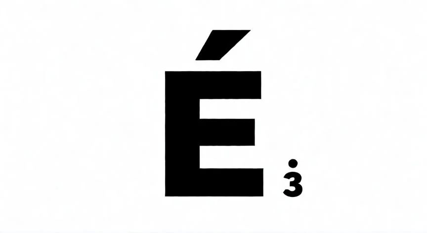 como hacer el punto arriba del 3, Comparación visual entre la letra É y el número 3 con punto