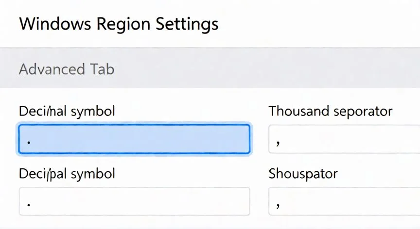 como hacer el punto de la tecla 3, Ventana de configuración regional de Windows mostrando el cambio del símbolo decimal