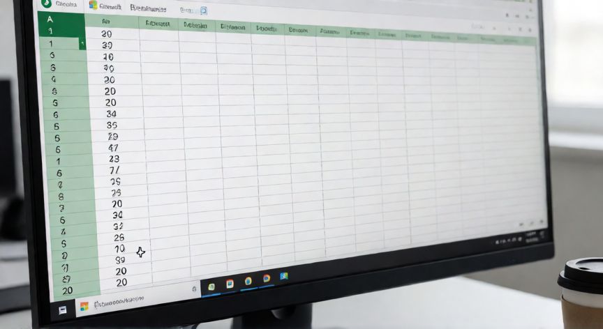 como hacer en excel que los numeros sean consecutivos, Hoja de cálculo de Excel mostrando números consecutivos del 1 al 20 en la columna A con el cursor de relleno activo