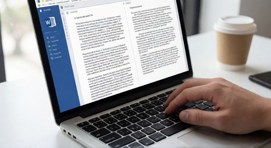 como hacer en word 2 columnas, Pantalla de Word mostrando un documento con texto en dos columnas
