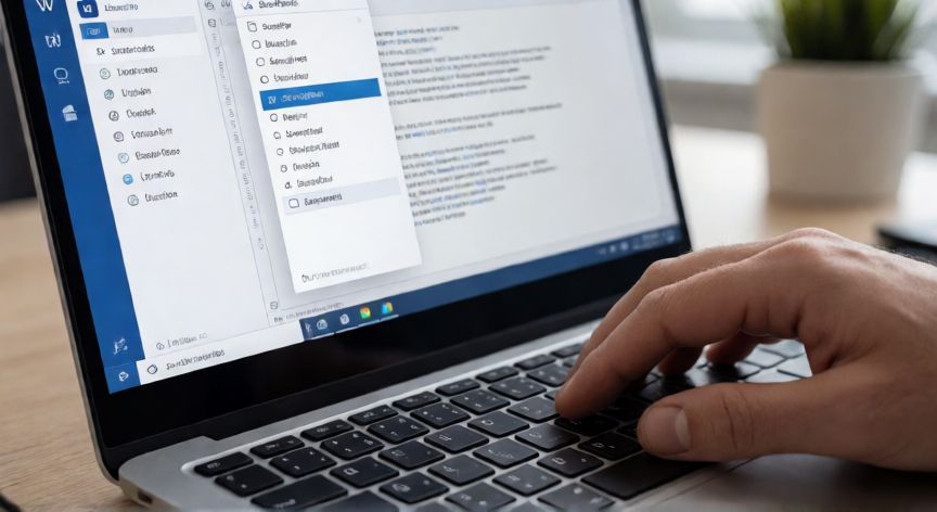 como hacer encabezados diferentes para cada pagina en word, Pantalla de Word mostrando el menú de saltos de sección para dividir páginas