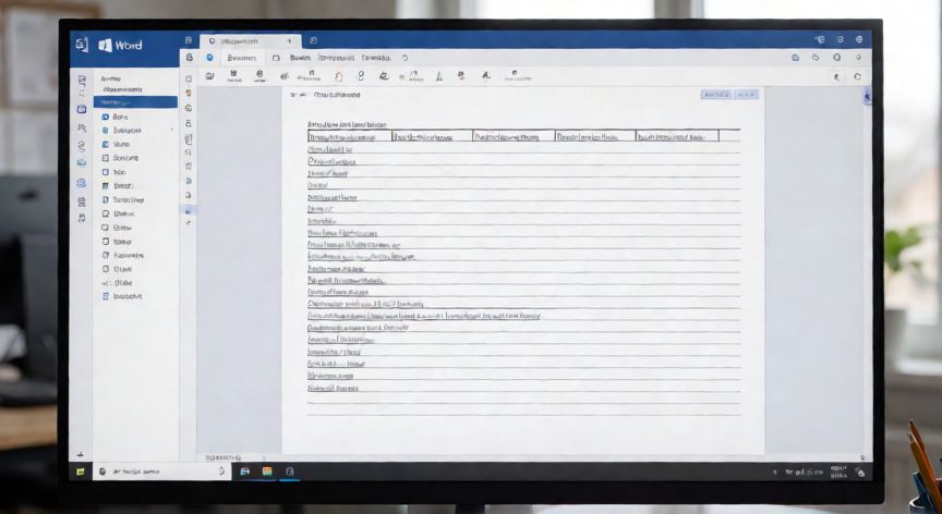 como hacer lineas en word y escribir sobre ellas, Documento de Microsoft Word con líneas creadas mediante borde inferior de párrafo y texto escrito sobre ellas