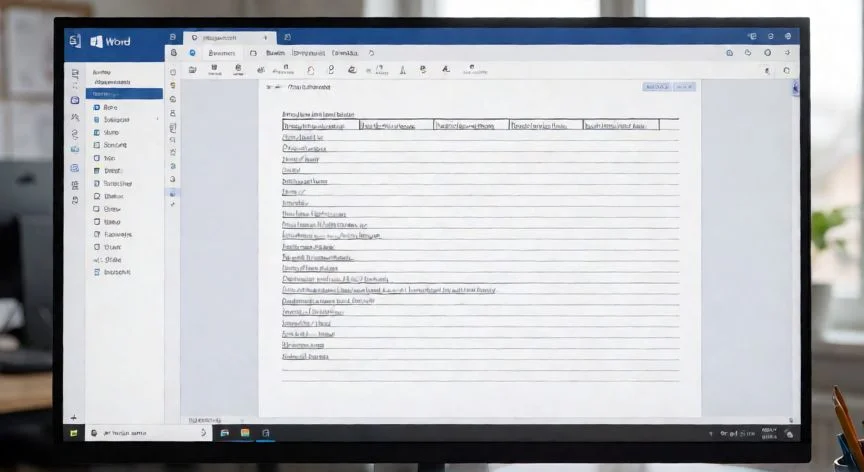 Documento de Microsoft Word con líneas creadas mediante borde inferior de párrafo y texto escrito sobre ellas