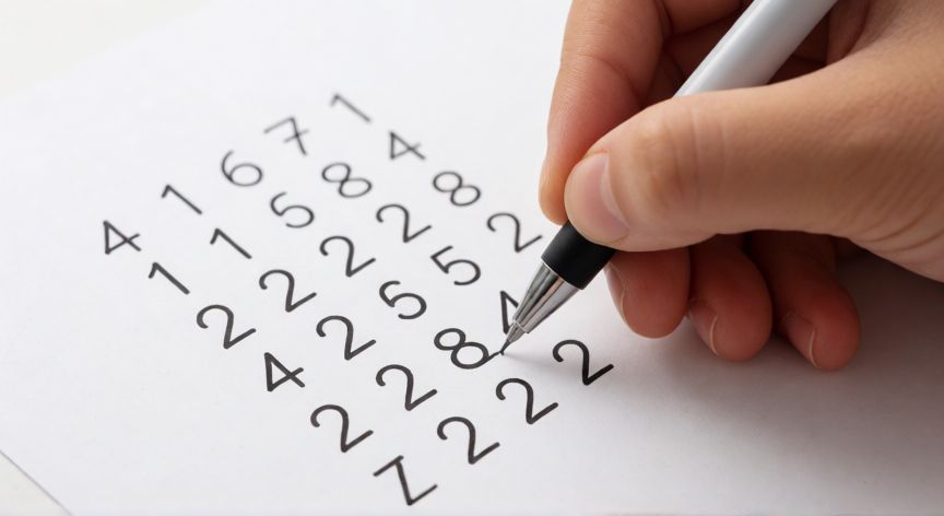 Proceso de multiplicación de decimales ignorando la coma inicial sobre papel