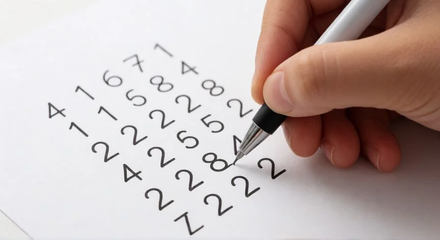 Proceso de multiplicación de decimales ignorando la coma inicial sobre papel