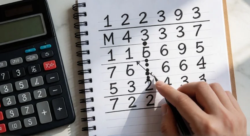 como hacer multiplicaciones con punto decimal de 4 cifras, Colocación final del punto decimal en el resultado de una multiplicación compleja