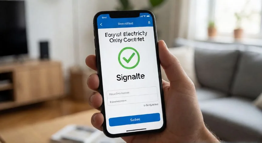 como hacer nuevo contrato de luz en linea, Firma digital de contrato de luz en un teléfono móvil